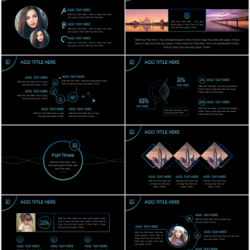 極致酷黑+ iOS夢幻歐美風商務通用PPT模板 科技感與高端的完美融合